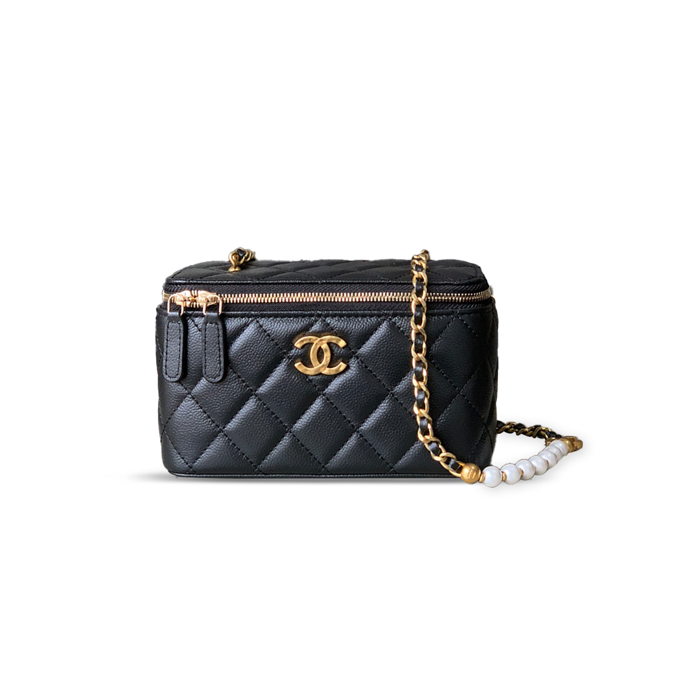 Ch*el long vanity case with chain 203740 (17*10*8cm)